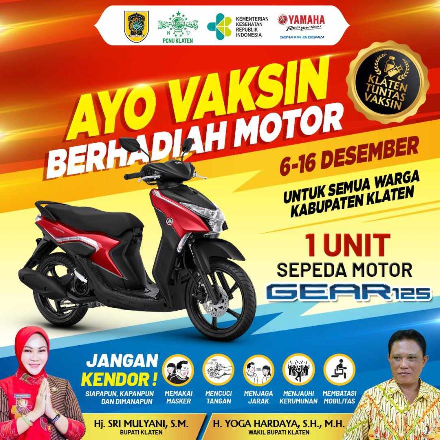 Ikut Vaksin Covid-19 Bisa Dapat Motor Baru